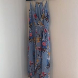 Lucky Brand High Low Sleeveless Blue Floral Dresss